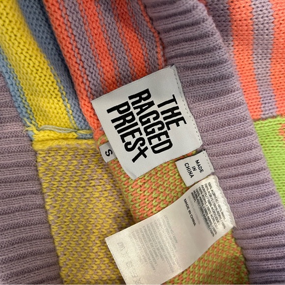 Free People x The Ragged Priest Mix Print Knit 90s Flare Pants NWOT - Picture 5 of 5